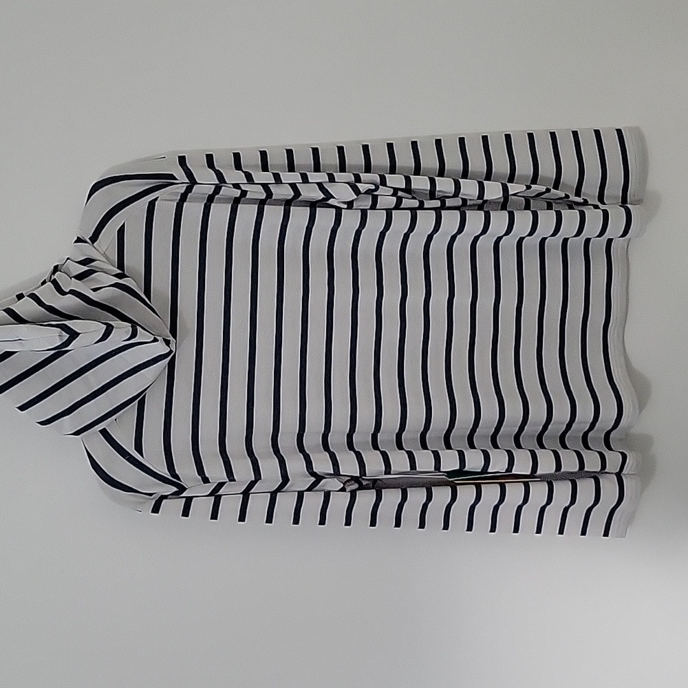 Fair Harbor Navy and White Striped Hoodie Long Sleeve Shirt, Size Large - Picture 5 of 9